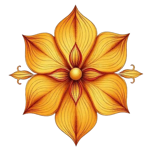 Warm harmonious petal rosette emblem
