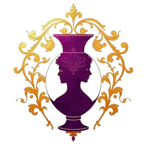 Vase and faces negative space emblem