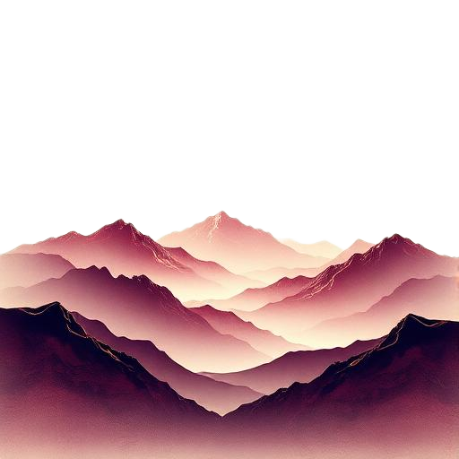 Layered misty mountains emblem