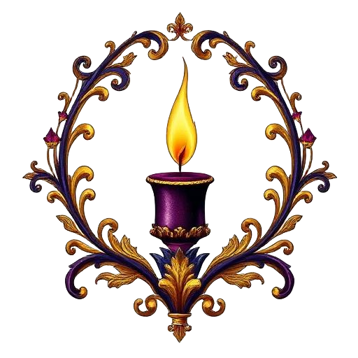 Candlelit chiaroscuro emblem